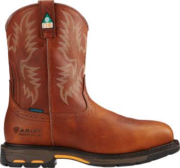 Ariat AR10017175 WorkHog, Men's, Brown, Comp Toe, EH, PR, WP, 11 Inch, Pull On, Work Boot