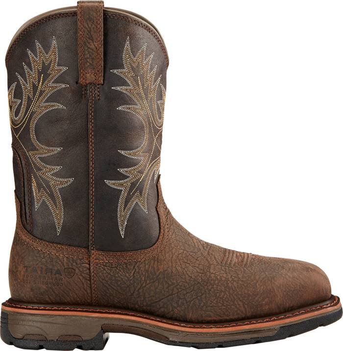 alternate view #2 of: Bota Pull-on, EH, WP, con puntera de composite, para hombre, Ariat AR10017420 Workhog