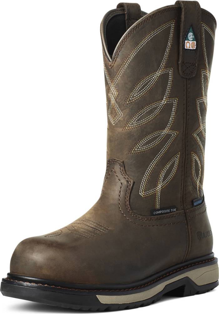 alternate view #2 of: Ariat AR10035774 Riveter, Women's, Dark Brown, Comp Toe, EH, PR, WP, Pull On Work Boot