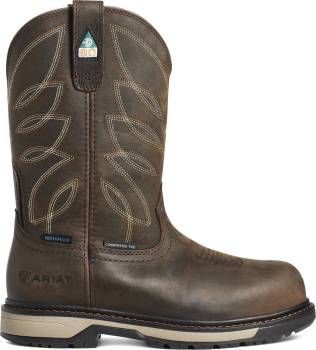 Ariat AR10035774 Riveter, Women's, Dark Brown, Comp Toe, EH, PR, WP, Pull On Work Boot