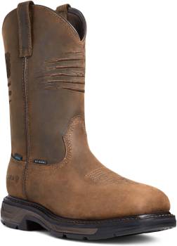 Ariat AR10036002 WorkHog XT Patriot, Men's, Distressed Brown, Carbon Toe, EH, WP, Work Boot