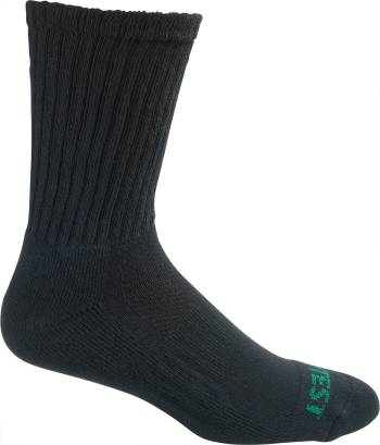 HyTest AS897BLK-12PK Men's, Black, Cotton, Crew Sock