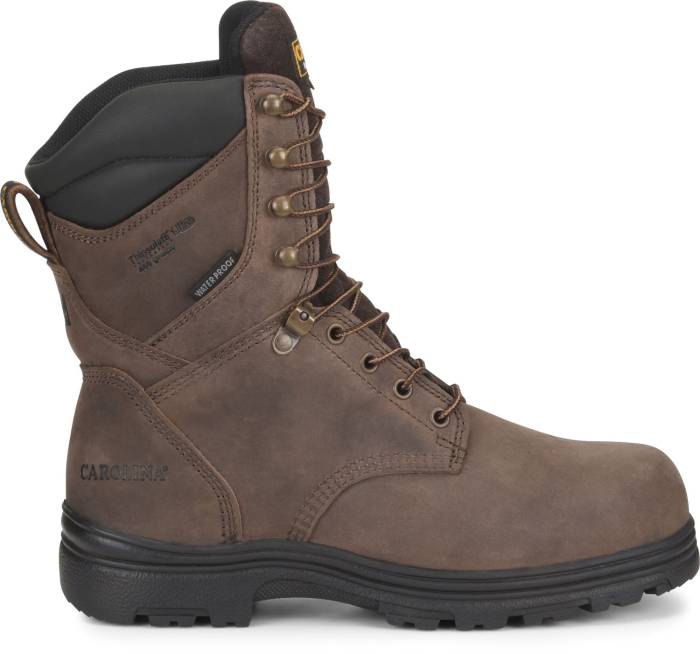 alternate view #2 of: Carolina CA3534 Surveyor, Men's, Dark Brown, Steel Toe, EH, WP/Insulated, 8 Inch, Work Boot