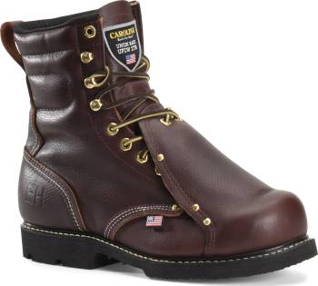 Bota de 8ápulgadas unisex con protector metatarsal, riesgo elÒctrico, con puntera de acero, hecha en los EE.áUU., color zarza, Carolina CA505USA Pitstop