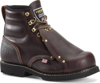 Bota de 6ápulgadas unisex con protector metatarsal, riesgo elÒctrico, con puntera de acero, hecha en los EE.áUU., color zarza, Carolina CA508USA Pitstop