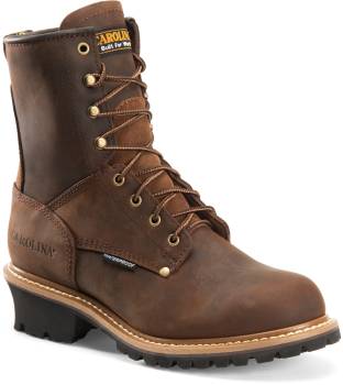 Carolina CA9821 Elm, Men's, Brown, Steel Toe, EH, WP, 8 Inch Logger