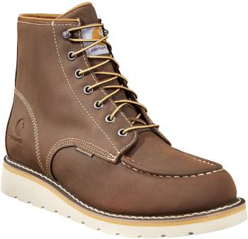 Bota de trabajo Carhartt CMW6095 Moc Toe, para hombre, marrÝn oscuro, con puntera blanda, EH, WP, 6 pulgadas