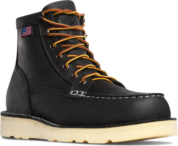 view #1 of: Danner 15569 Bull Run Moc Toe USA, Men's, Black, Steel Toe, EH, 6 Inch Work Boot