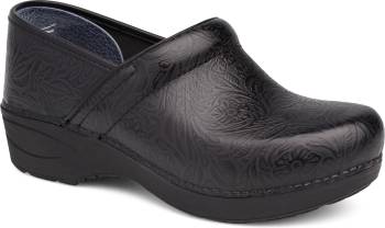 Dansko DK3950360202 XP 2.0, Women's, Black Floral Tooled, Soft Toe, Slip Resistant, Slip On, Clog, Work Shoe