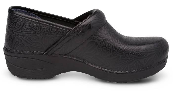 alternate view #2 of: Dansko DK3950360202 XP 2.0, Women's, Black Floral Tooled, Soft Toe, Slip Resistant, Slip On, Clog, Work Shoe