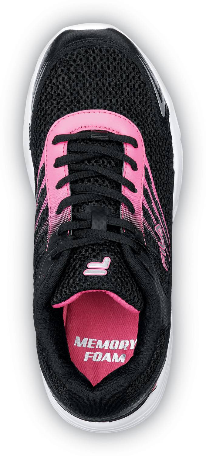 alternate view #4 of: FILA FIL680011 Memory Starform SR, Women's, Black/Pink/Metallic Silver, Low Athletic, Slip Resistant, Work Shoe