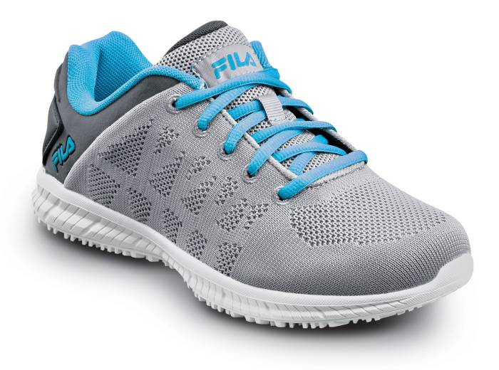 view #1 of: Zapato de trabajo deportivo bajo, antideslizante, con puntera blanda, color Highrise/Castlerock/Scube Blue, Fila FL5RM00665253 Memory Techknit, para mujer