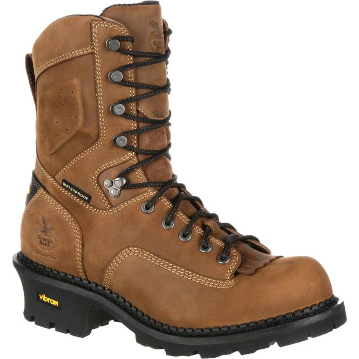 view #1 of: Georgia Boot GAGB00097 Comfort Core Men's, Brown, Comp Toe, EH, Waterproof, 9 Inch Logger