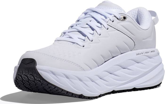 alternate view #3 of: HOKA HO1129351WHT Bondi SR Women's, White, Soft Toe, Slip Resistant Athletic Wide Work Shoe