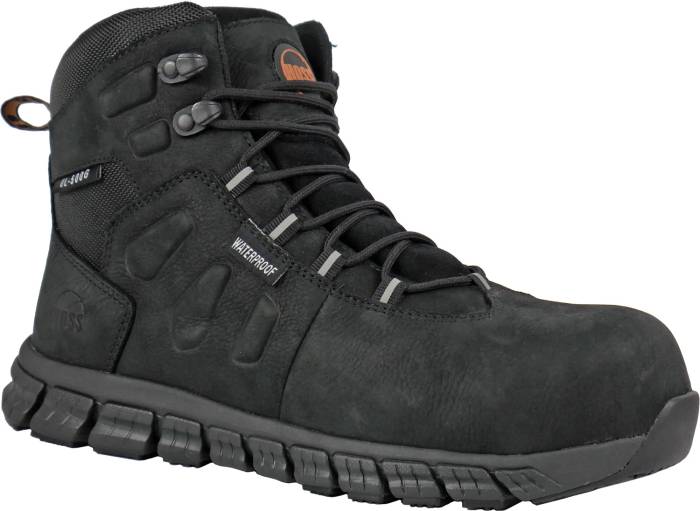 view #1 of: Hoss Boots HS60177 Tikaboo UL, Men's, Black, Comp Toe, EH, WP, 6 Inch, Work Boot