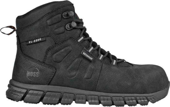 alternate view #2 of: Hoss Boots HS60177 Tikaboo UL, Men's, Black, Comp Toe, EH, WP, 6 Inch, Work Boot