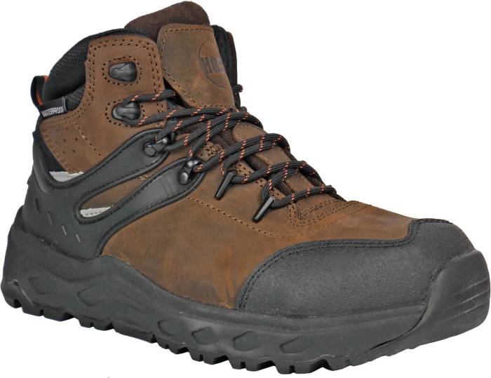 view #1 of: Hoss Boots HS60203 Stomp, Men's, Brown, Aluminum Toe, EH, WP, Hiker, Work Boot