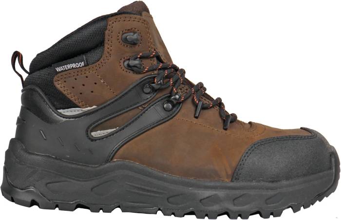 alternate view #2 of: Hoss Boots HS60203 Stomp, Men's, Brown, Aluminum Toe, EH, WP, Hiker, Work Boot