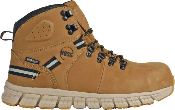 alternate view #2 of: Hoss Boots HS60877 Ticker, Men's, Wheat, Comp Toe, EH, WP, Hiker, Work Boot