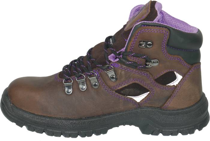 alternate view #3 of: Hoss Boots HS70423 Lily, Women's, Brown, Steel Toe, EH, WP, Hiker, Work Boot