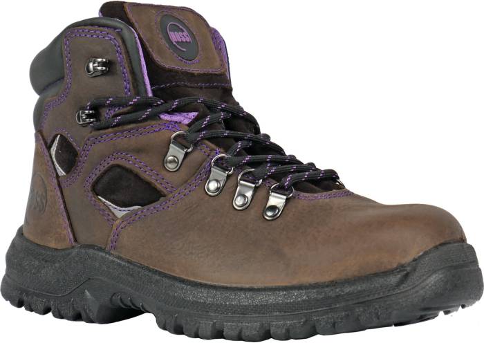 view #1 of: Hoss Boots HS70423 Lily, Women's, Brown, Steel Toe, EH, WP, Hiker, Work Boot