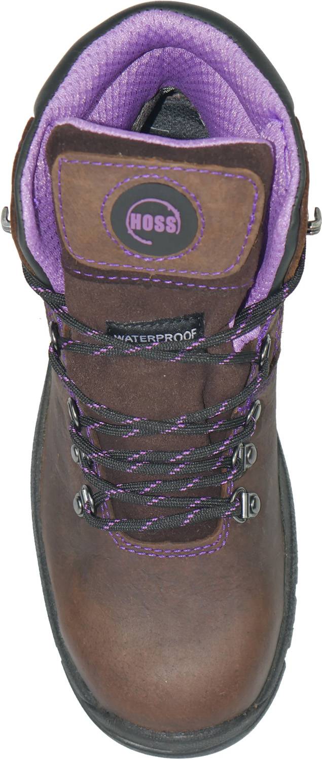 alternate view #4 of: Hoss Boots HS70423 Lily, Women's, Brown, Steel Toe, EH, WP, Hiker, Work Boot