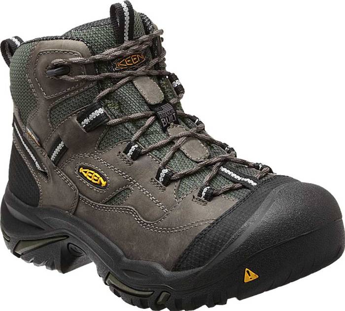 alternate view #2 of: KEEN Utility KN1011243 Braddock Men's, Gargoyle/Forest Night, Steel Toe, EH, Waterproof Hiker