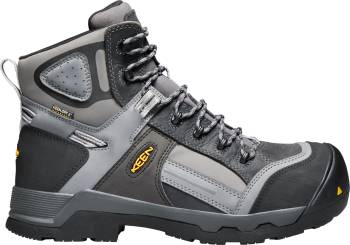 KEEN Utility KN1017804 Davenport, para hombre, gris imanes/acero, con puntera comp, EH, WP/aislado, SR de 6 pulgadas, botas de trabajo