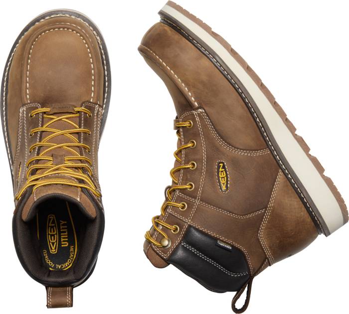 alternate view #3 of: KEEN Utility KN1023222 Cincinnati, para hombre, belga/concha, con puntera comp, EH, WP, 6 pulgadas, botas de trabajo