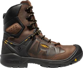 Bota de trabajo de hombre, KEEN Utility KN1024222 Dover, de tierra oscura/negro, con puntera comp, EH, WP/aislada, 8 pulgadas