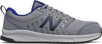 New Balance NBMID412G1 Men's, Grey/Royal Blue, Alloy Toe, Slip Resistant Athletic