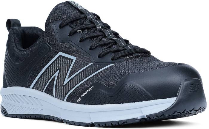 view #1 of: New Balance NBMIBEVOLBG Evolve, Men's, Black/Grey, Alloy Toe, EH, Slip Resistant, Low Athletic, Work Shoe