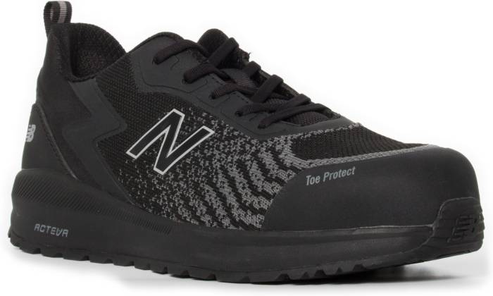 view #1 of: Zapato de trabajo, antideslizante, bajo, con puntera de material compuesto, EH, PR, negro, de hombre, New Balance NBMIDSPWRBL Speedware