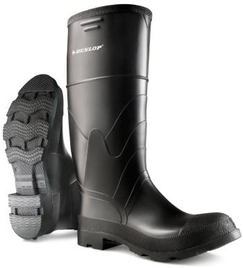 Bota Pull-on, inyectada, WP, PR, EH, con puntera de acero, de PVC, negra, de hombre Dunlop ON86622