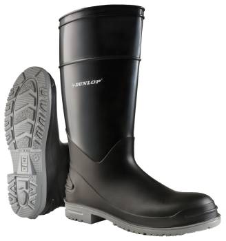 Bota Pull-on, Polyblend, EH, con puntera de acero, negra, de hombre, Dunlop ON89682 Goliat