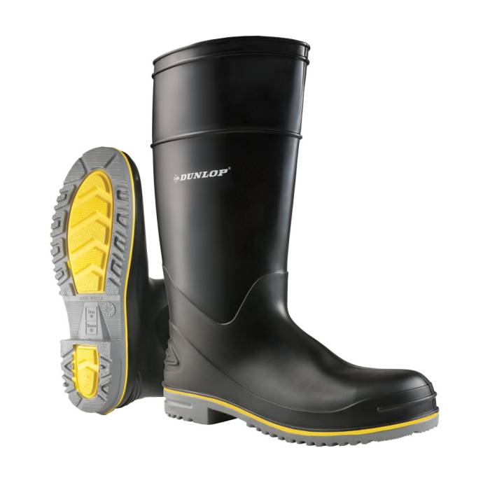 view #1 of: Dunlop 89904 Men's Black 16 Inch Waterproof, Polyblend PVC, Soft Toe, Pull On Boot