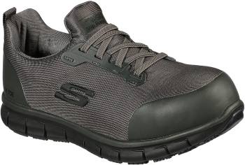 SKECHERS Work SK108003CHAR Irmo, Women's, Charcoal, Alloy Toe, EH, Slip Resistant, Work Oxford