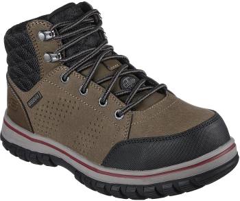 Bota de trabajo de 4 pulgadas impermeable EH verde/negra, con puntera de material compuesto de mujer SKECHERS Work SK108004GNBK McColl