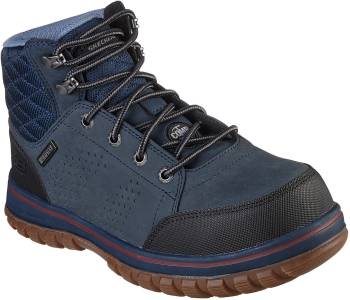 Bota de trabajo de 4ápulgadas impermeable EH azul marino/negra, con puntera de material compuesto de mujer SKECHERS Work SK108004NVBK McColl