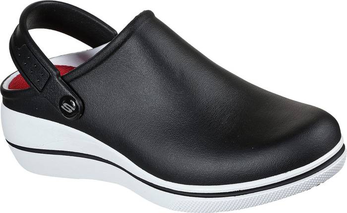 view #1 of: Zueco antideslizante, con puntera blanda, negro/blanco, de mujer SKECHERS Work SK108051BKW Amreli