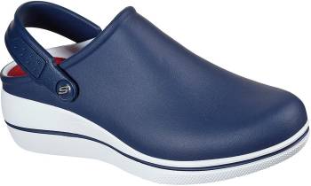 SKECHERS Work SK108051NVW Amreli, Women's, Navy/White, Soft Toe, Slip Resistant Clog