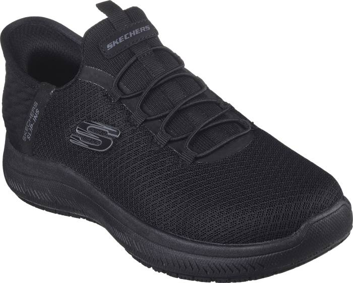 view #1 of: Zapato de trabajo deportivo antideslizante EH con puntera blanda negro para mujer sin cordones de manos libres SKECHERS Work SK108144BBK Summits SR-Enslee