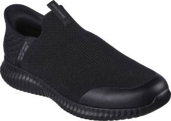 Zapato de trabajo deportivo antideslizante EH con puntera blanda negro para hombre sin cordones de manos libres SKECHERS Work SK200171BLK Cessnock-Ryland