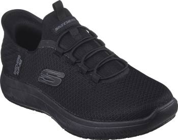 SKECHERS Work SK200205BBK Summits-Colsin Hands Free Slip-ins™, Men's, Black, Soft Toe, EH, Slip Resistant, Athletic Work Shoe