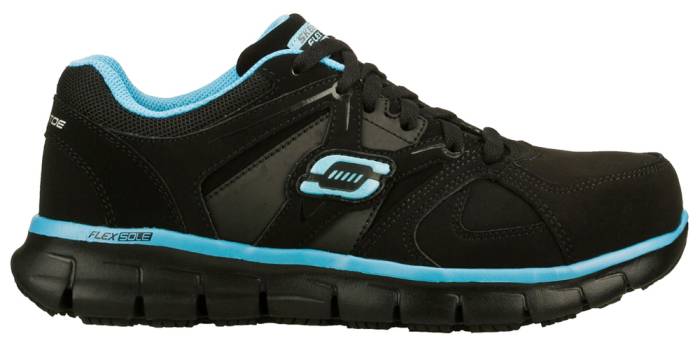 alternate view #2 of: SKECHERS Work SK76553BKBL Women's Synergy-Sandlot Black/Blue, Alloy Toe, EH, Slip Resistant Athletic