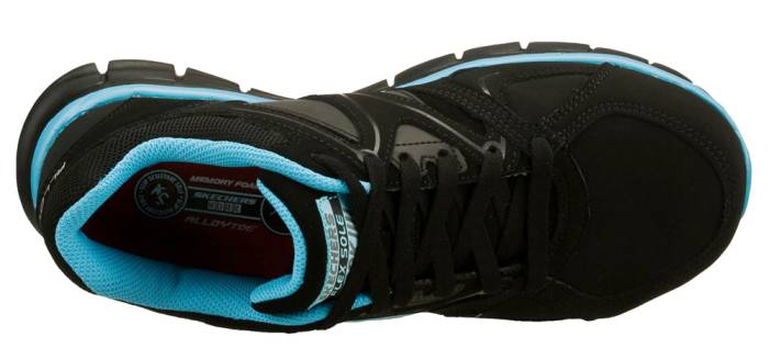 alternate view #4 of: SKECHERS Work SK76553BKBL Women's Synergy-Sandlot Black/Blue, Alloy Toe, EH, Slip Resistant Athletic