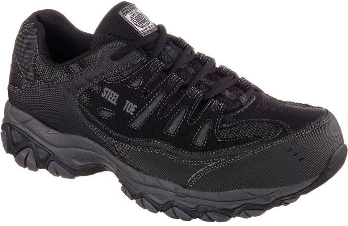 view #1 of: Deportivo bajo, EH, con puntera de acero, negro, de hombre, Skechers SK77055BKCC Crankston