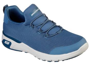 Deportivo antideslizante, con puntera blanda, azul/blanco, de mujer, SKECHERS Work SK77281BLU Marsing-Waiola