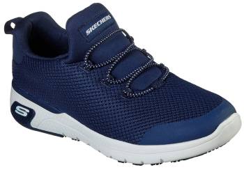 Deportivo antideslizante, con puntera blanda, azul marino/blanco, de mujer, SKECHERS Work SK77281NVY Marsing-Waiola