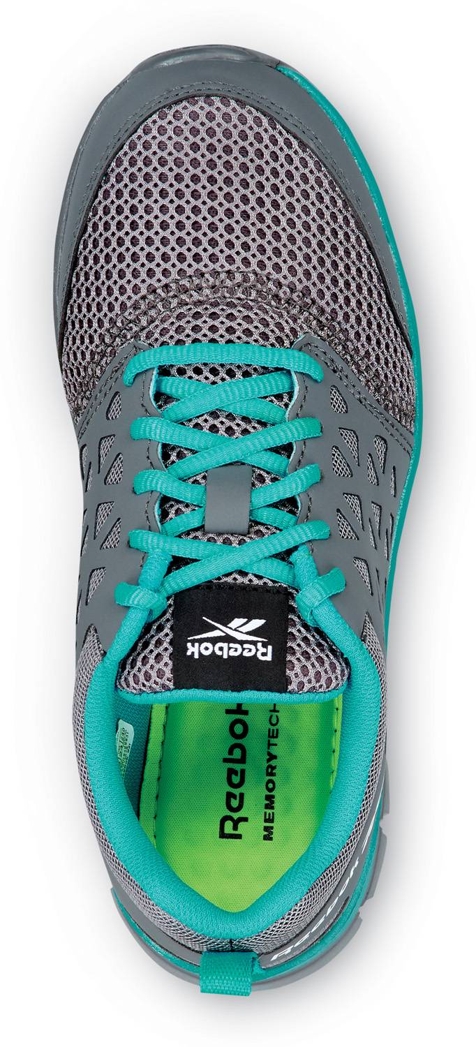 alternate view #4 of: Reebok Work SRB030 Sublite, Women's, Grey/Turquoise, Athletic Style, MaxTRAX Slip Resistant, Soft Toe Work Shoe